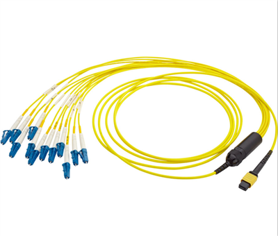 OFNR,낮은 삽입 손실, 케이블 직경 3.5mm MPO 수 - 12 LC 이중 24 광섬유 OS2 9/125 싱글모드